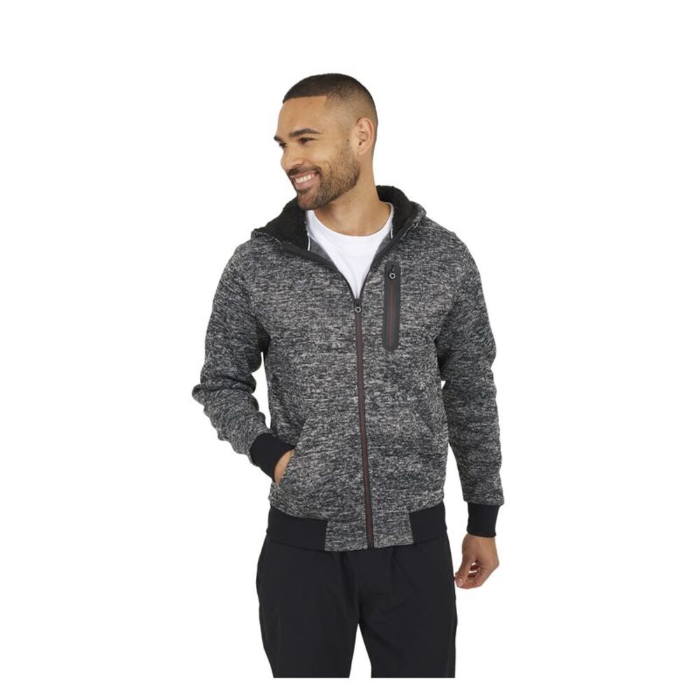 Brave Soul Mens Grindle Long-Sleeved Full Zip Hoodie / Gray/Jet Black